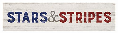 P. GRAHAM DUNN Stars & Stripes Americana Whitewash 6 x 1.5 Inch Pine Wood Mini Tabletop Sign P. GRAHAM DUNN Stars & Stripes Americana Whitewash 6 x 1.5 Inch Pine Wood Mini Tabletop Sign