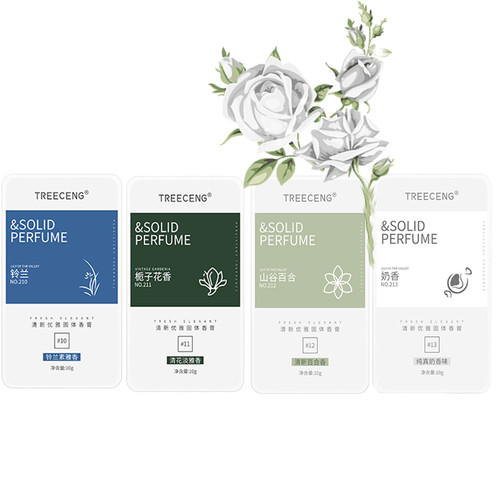 Grospe 4PCS Solid Balm Sets Solid Perfume Portable Pocket Balm Perfume Perfect for Travel Use Natural Fragrance Parfum for Men and Women (10#-13#)