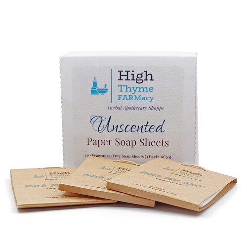 Unscented Paper Soap Sheets for Travel - 3-Pack (150 Sheets) Mini Purse Essentials - Soap Sheets for Traveling - Camping Soap - Travel Soap Sheets - Camp Soap - Travel Hand Soap- Biodegradable