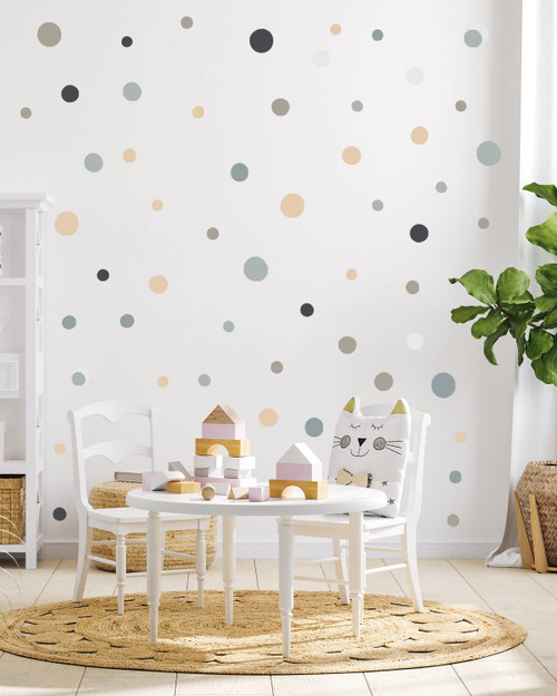 Polka Dots Wall Stickers, Peel and Stick Round Wall Decals, Colorful Vinyl Dots Wall Decoration For Nursery Girls Bedroom Kid Playroom Classroom Wall Decor (112 Dots)