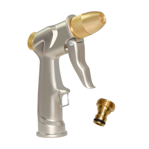 ZUZUAN Upgrade Garden Hose Nozzle Sprayer, 100% Heavy Duty Metal Handheld Water Nozzle High Pressure in 5 Spraying Modes for Hand Watering Plants and Lawn, Car Washing, Patio and Pet