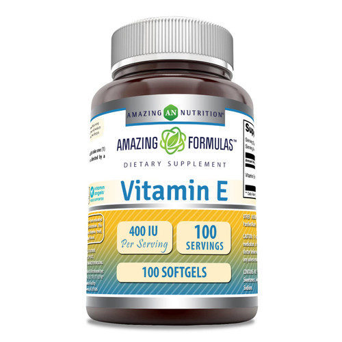 Amazing Formulas Vitamin E 400 IU Per Serving Supplement | Non-GMO | Gluten Free (100 Softgels) Amazing Formulas Vitamin E 400 IU Per Serving Supplement | Non-GMO | Gluten Free (100 Softgels)