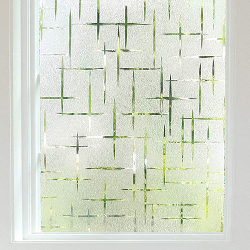 Finnez Frosted Window Film Non-Adhesive, Frosting Privacy Film for Glass Windows, Self Static-Cling Decorative Window Cling for Home Office UV Protection Cross Pattern 11.8 x 78.7 inches Finnez Frosted Window Film Non-Adhesive, Frosting Privacy Film for Glass Windows, Self Static-Cling Decorative Window Cling for Home Office UV Protection Cross Pattern 11.8 x 78.7 inches