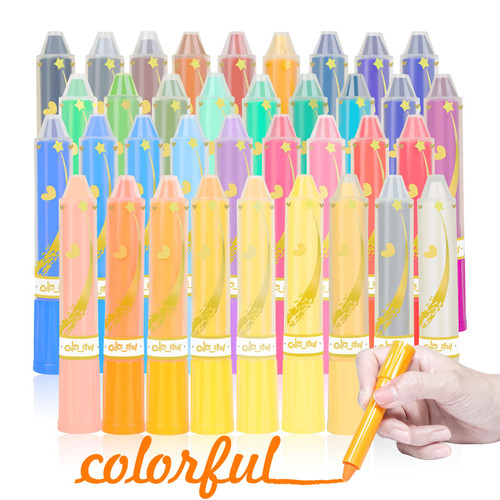 Colorful 36 Colors Crayons for Kids - Non Toxic Washable Twistable Crayons for Children Coloring - Gel Crayon-Pastel-Watercolor Effect - Ideal for Paper