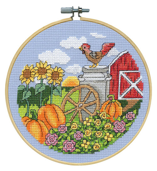 Design Works Crafts Fall Counted Cross Stitch Kit with Hoop