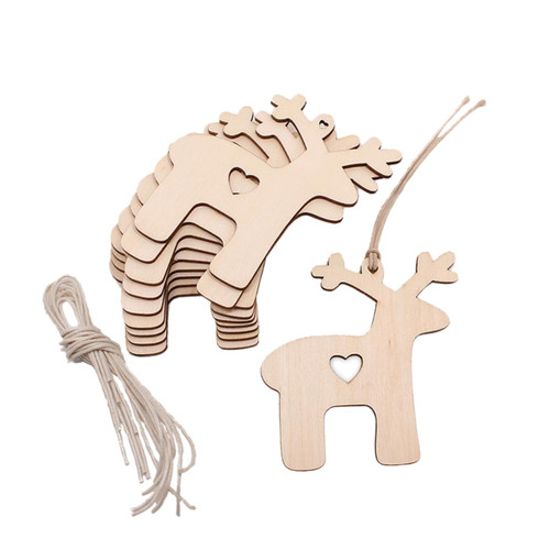 BESTOYARD 10pcs Xmas Tree Decoration Christmas Wooden Chips Christmas Tree Hanging Cutouts Christmas Decor Home Decorations Wood Decor Log Slices Wood Slices Crafts Pendant Wood Chips Beige