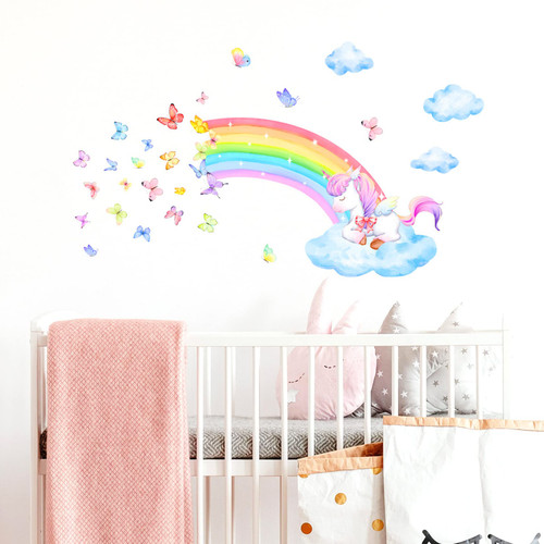 Rainbow Unicorn Wall Decals,Colorful Unicorn Wall Stickers with Castle Peel and Stick Pink Clouds Stars Wall Art forfor Girls Bedroom Ceiling Baby Nursery Room Rainbow Unicorn Wall Decals,Colorful Unicorn Wall Stickers with Castle Peel and Stick Pink Clouds Stars Wall Art forfor Girls Bedroom Ceiling Baby Nursery Room