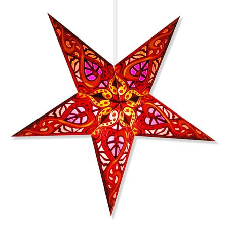 Celtic Red Paper Star Lamp, Star Lantern Star Light  (Celtic Red Star Lantern)