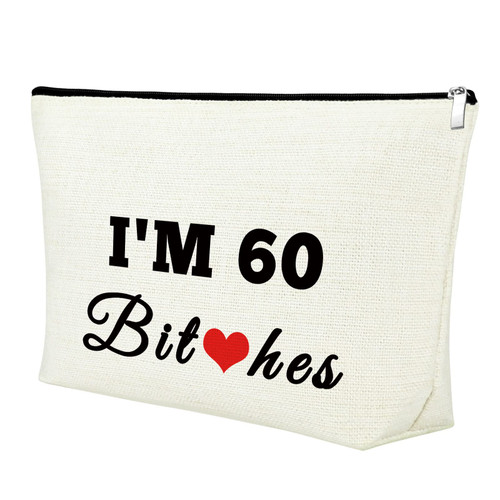 60 Year Old Birthday Gifts Makeup Bag 60th Birthday Gifts for Women 60th Birthday Gifts Ideas Cosmetic Bag Best Sixty Birthday Party Presents for Wife Mom Grandma Sisters Friend Coworker Travel Pouch
