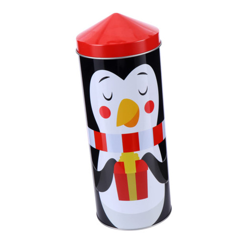 BESTOYARD 1pc tin can gift box decorative box christmas tin cans sealed box Christmas tin box metal candy containers Spire tank round candy containers can food Round Metal Tins