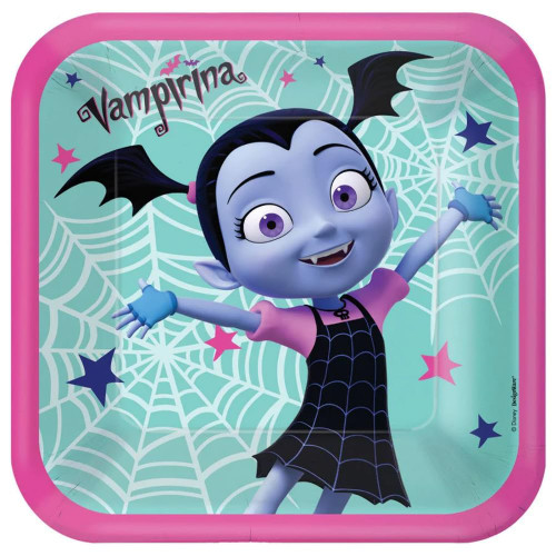 Disney Vampirina Square Paper Plates - 9" | Multicolor | Pack of 8