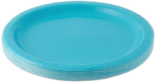 Creative Converting Dinner 23cm-24 Round Paper Plates | Disposable | Bermuda 24 Pcs, One Size, Pastel Blue