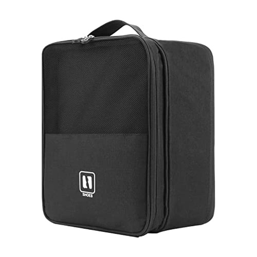 Travel Shoe Bag Holds 3 Pair of Shoes,Shoe Bags for Travel,Portable Shoes Pouch Waterproof Shoe Storage Bags,Daily Use Storage Pouch,Portable Large Shoe Organizer Bag for Men Women (Black, Medium)