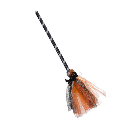 BESTOYARD 1pc Wizard Broom Straw Broom Halloween Decor Witches Broom Plastic Witch Broomstick Witch Broomstick Adult Child Witch Broom Plastic Orange Halloween Besom Prop Broom Decoration