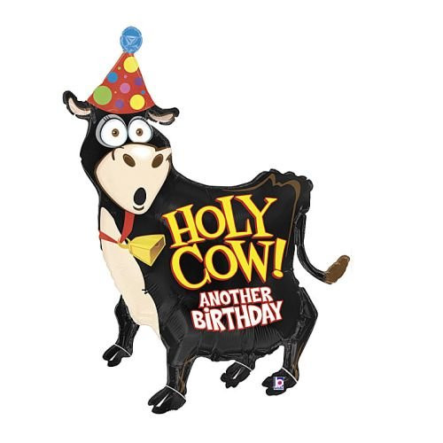 Betallic Holy Cow Another Birthday 42" Mylar Large Balloon, quot, Multicolor