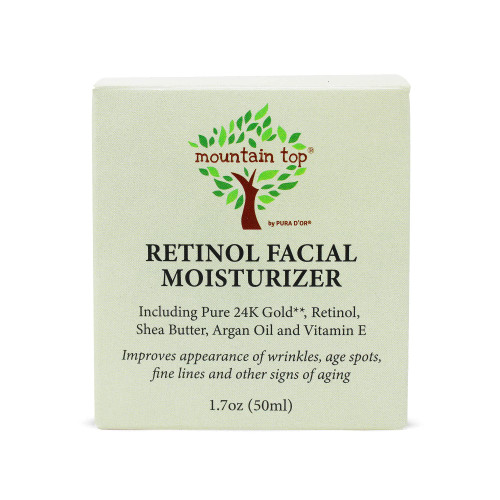 MOUNTAIN TOP Retinol Facial Moisturizer 1.7oz, For Wrinkles, Age Spots, Fine Lines, and Other Signs of Aging - Made with 24k Gold, Aloe Vera, Green Tea, Argan Oil, Shea Butter, Vitamin E