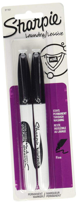 Sharpie Rub-a-Dub Permanent Marker, Fine Point, Black Ink, 2-Count