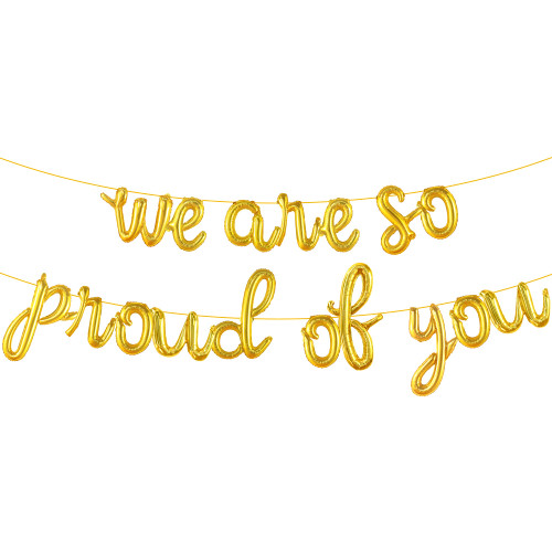 KatchOn, We Are So Proud of You Balloons - Large, 16 Inch | Gold We Are So Proud of You Banner | Gold Graduation Decorations 2023 | Army Party Decorations for Adults, Graduation Party Decorations 2023