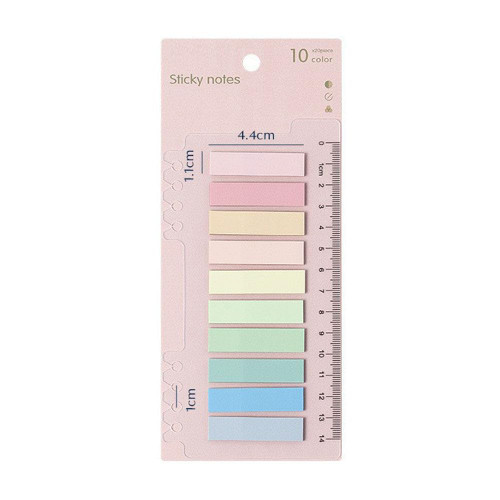Eforcase 200 Sheets Sticky Tabs Book Tabs Colorful Sticky Index Tabs Colorful Annotation Tabs, Sticky Notes Tabs, Writable Page Tabs with Ruler for Annotating Books,School Office Supplies