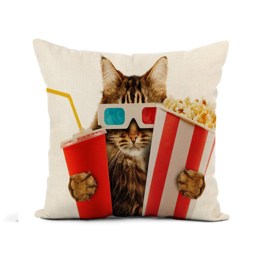 Awowee Flax Throw Pillow Cover Red Funny Cat Watching Movie Animal Popcorn Cinema Glasses 18x18 Inches Pillowcase Home Decor Square Cotton Linen Pillow Case Cushion Cover Awowee Flax Throw Pillow Cover Red Funny Cat Watching Movie Animal Popcorn Cinema Glasses 18x18 Inches Pillowcase Home Decor Square Cotton Linen Pillow Case Cushion Cover