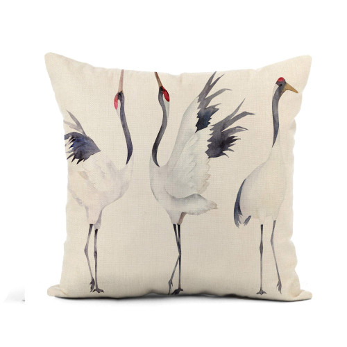 Awowee Flax Throw Pillow Cover Bird Watercolor of Cranes Heron Japanese White Chinese Watercolour 18x18 Inches Pillowcase Home Decor Square Cotton Linen Pillow Case Cushion Cover Awowee Flax Throw Pillow Cover Bird Watercolor of Cranes Heron Japanese White Chinese Watercolour 18x18 Inches Pillowcase Home Decor Square Cotton Linen Pillow Case Cushion Cover