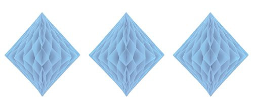 Beistle 59926-LB 3 Piece Tissue Diamonds, 12.5", Light Blue