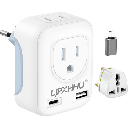 European Travel Plug Adapter USB C, US to Europe UK Adaptor with 2 USB International Power Adapter Type C G Outlet Charger for EU UK Spain Italy Germany France Turkey Greece Iceland European Travel Plug Adapter USB C, US to Europe UK Adaptor with 2 USB International Power Adapter Type C G Outlet Charger for EU UK Spain Italy Germany France Turkey Greece Iceland
