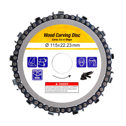 4-1/2" Angle Grinder Disc 13 Teeth Chain Plate Wood Carving Disc Cutting Blade for 7/8" Arbor Angle Grinder Woodworking Cutter Tool