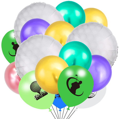 50 Pcs Golf Balloons Golf Themed Party Decorations Golf Ball Sports Round Golf Aluminum Foil Balloons for Golf Theme Birthday Party (Golf 50)