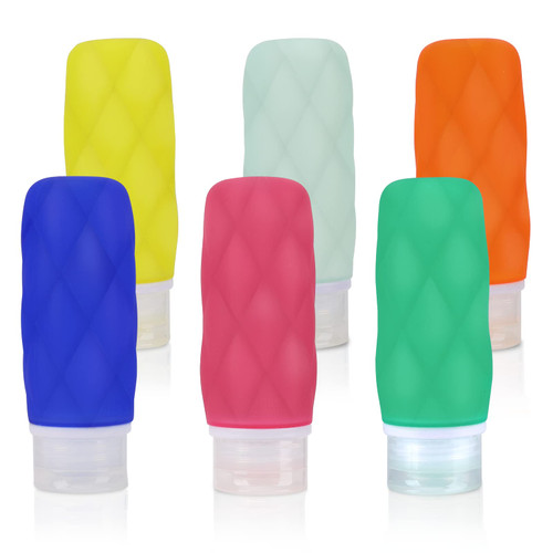 FANERFUN 6 Packs Travel Bottles for Toiletries, 3oz Silicone Travel Size Toiletries, Leak Proof TSA Approved Trvel Containers for Shampoo and Conditioner