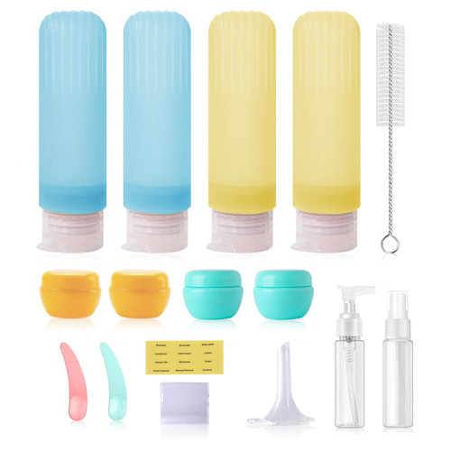 vodvob Travel Bottles for Toiletries, 16 Pack TSA Approved Travel Size Containers, 3oz Leak Proof Refillable Travel Accessories for Shampoo Conditioner, BPA Free Travel Bottles with Toiletry Bag
