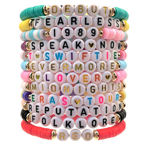 TIPTOE&KISS 12pcs Taylor Inspired Bracelet for Women Swiftie Outfit Jewelry Music Lover Fan Gifts Friendship Bracelets All too well 1989 Reputation Fearless Speak Now Friendship