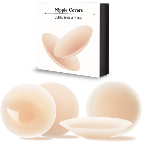 Nipple Cover, Nipple Pasties, Silicone Nipple Covers for Women Reusable, Waterproof Silicone Pasties for Swimming, Breast Petals with Travel Box-2