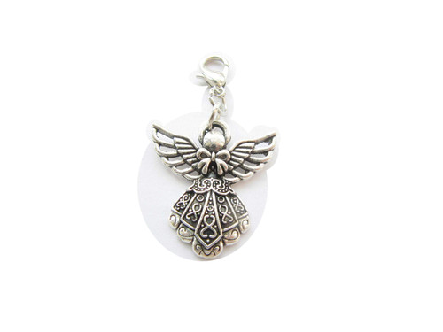 Guardian Angel Charm, Bracelet Charm, zipper pull, Purse Charm, Clip on Charm, Charm on Lobster Clasp