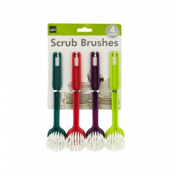 Multi-purpose Round Head Scrub Brushes, Set of 4