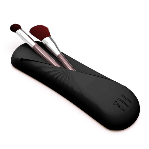 AbluFirst Travel Makeup Brush Holder, Trendy Portable Silicone Makeup Brush Organizer, Cosmetic Brushes Bag, Soft and Durable Makeup Tools Box for Travel, Daily, Gift (Black) AbluFirst Travel Makeup Brush Holder, Trendy Portable Silicone Makeup Brush Organizer, Cosmetic Brushes Bag, Soft and Durable Makeup Tools Box for Travel, Daily, Gift (Black)