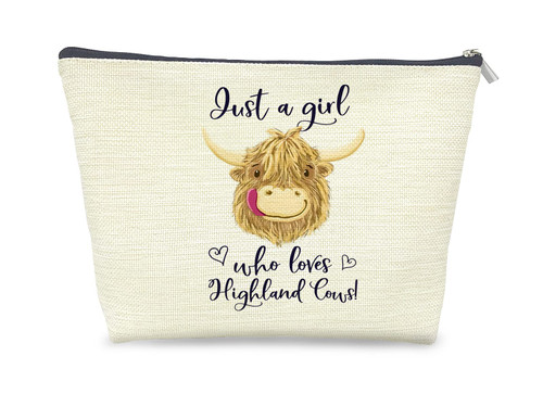 Udinaz Cow Lover Gifts for Cow Girls, Just A Girl Who Loves Cosmetic Bag Gift Idea for Girls Women, Cute Cow Travel Makeup Bag, Birthday Gifts for Cow Cattle Owner Animal Lover