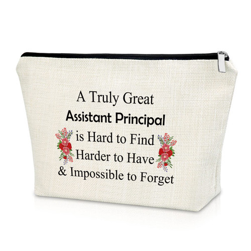 Assistant Principal Gifts for Women Makeup Bag Assistant Principal Appreciation Gift Teacher Graduation Gift Cosmetic Bag Thank You Gifts Retirement Gifts Thanksgiving Gifts Cosmetic Travel Pouch