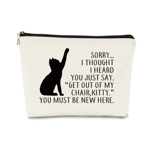 BARPERY Funny Cat Get Out Of My Chair,Kitty Makeup bag,Cosmetic Bag Zipper Travel Toiletry Bag Best Gift Idea for Cat Lovers Teen Girls,Cat Owners Gifts,Birthday Christmas Valentine's Day Gift BARPERY Funny Cat Get Out Of My Chair,Kitty Makeup bag,Cosmetic Bag Zipper Travel Toiletry Bag Best Gift Idea for Cat Lovers Teen Girls,Cat Owners Gifts,Birthday Christmas Valentine's Day Gift