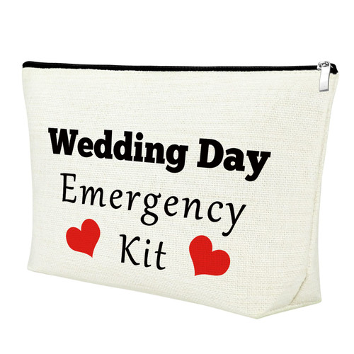 Wedding Makeup Bag Wedding Day Emergency Kit for Bride Bridal Shower Gifts for Travel Cosmetic Bag Wedding Bridal Party Gifts Wedding Emergency for Bride Bridesmaid Emergency Kit Gifts for Bride