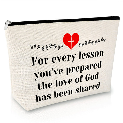 Sunday School Teacher Gift Makeup Bag Religious Gift for Women Teacher Appreciation Gift Cosmetic Bag Christian Gift for Her Funny Birthday Gift Thanksgiving Graduation Gift Travel Cosmetic Pouch Sunday School Teacher Gift Makeup Bag Religious Gift for Women Teacher Appreciation Gift Cosmetic Bag Christian Gift for Her Funny Birthday Gift Thanksgiving Graduation Gift Travel Cosmetic Pouch