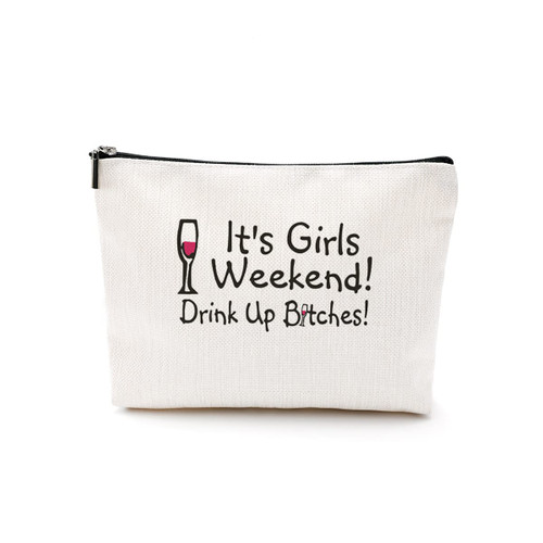 Ovfhus Makeup Bag Weekender Bags for Women Trip Cosmetic Bag Weekend Travel Bag Gifts for Bestie Friend Sister Mom Birthday Friendship Holiday Vacation Summer Beach Gifts It Is Weekend