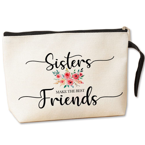 Jztco Sister Gifts from Sister Brother, Unique Birthday Christmas Wedding Day Graduation Gift for Sister Bestie, Friend, BFF, Rakhi Gift for Sister - Sisters Make The Best Friends- Sister Makeup Bag Jztco Sister Gifts from Sister Brother, Unique Birthday Christmas Wedding Day Graduation Gift for Sister Bestie, Friend, BFF, Rakhi Gift for Sister - Sisters Make The Best Friends- Sister Makeup Bag