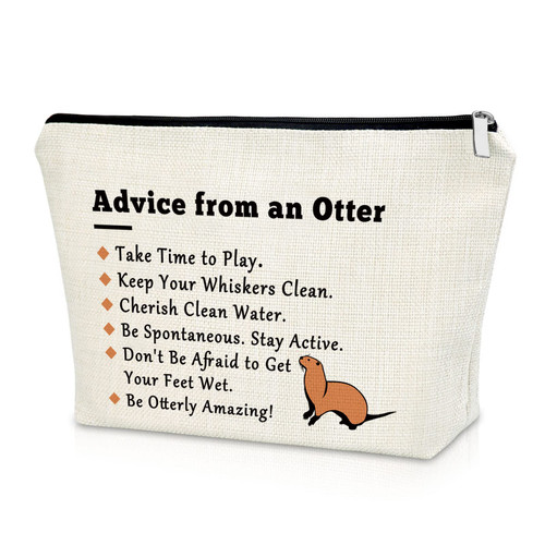 Otter Lover Gift Sea Otter Gifts for Women Makeup Bag Animal Lover Gift Cute Otter Animal Gift Inspiration Gifts for Friend Female Cosmetic Bag Birthday Christmas Gifts for Her Cosmetic Travel Pouch