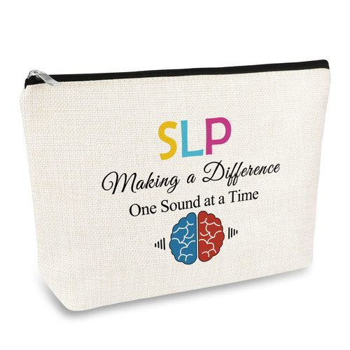 SLP Gift Speech Therapist Gift Makeup Bag Gift for Women Speech Language Pathology Gifts Cosmetic Bag Speech Language Pathologist Appreciation Gifts Thank You Gift for Speech Therapist SLP Travel Bag
