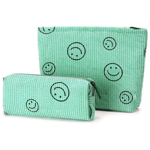 SANYETS Makeup Bag, Cosmetic Bags for Women, Travel Makeup Bag, Green Small Make Up Brush Pouch with Zipper, Corduroy Cute Cosmetic Toiletry Bag, Travel Essentials Aesthetic Preppy Stuff SANYETS Makeup Bag, Cosmetic Bags for Women, Travel Makeup Bag, Green Small Make Up Brush Pouch with Zipper, Corduroy Cute Cosmetic Toiletry Bag, Travel Essentials Aesthetic Preppy Stuff