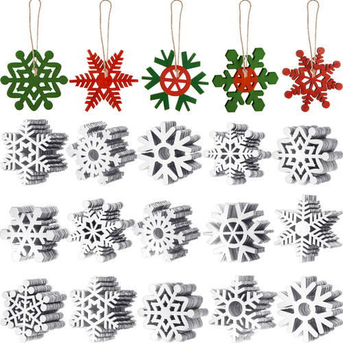 50 Pieces Wooden Snowflake Ornaments Unfinished DIY Wood Snowflake Cutouts Christmas Tree Hanging Ornaments with Strings for DIY Christmas Decorations (5 cm, White) 50 Pieces Wooden Snowflake Ornaments Unfinished DIY Wood Snowflake Cutouts Christmas Tree Hanging Ornaments with Strings for DIY Christmas Decorations (5 cm, White)
