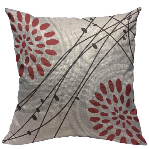 VERSUSWOLF Throw Pillow Covers Black Bold Red Floral Design Gray Grey Home Cotton Linen Decorative Square Pillowcases Cushion Cover 18 X 18 Inch VERSUSWOLF Throw Pillow Covers Black Bold Red Floral Design Gray Grey Home Cotton Linen Decorative Square Pillowcases Cushion Cover 18 X 18 Inch