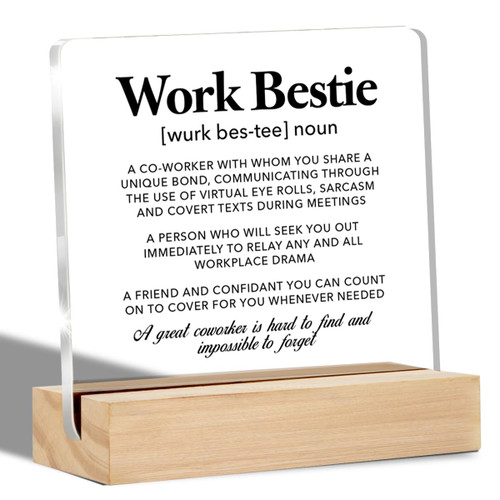 Coworker Gifts Work Bestie Definition Clear Desk Decorative Sign Colleague Friends Employee Appreciation Gift Acrylic Sign with Stand Table Plaque Sign Keepsake Home Office Decor Coworker Gifts Work Bestie Definition Clear Desk Decorative Sign Colleague Friends Employee Appreciation Gift Acrylic Sign with Stand Table Plaque Sign Keepsake Home Office Decor