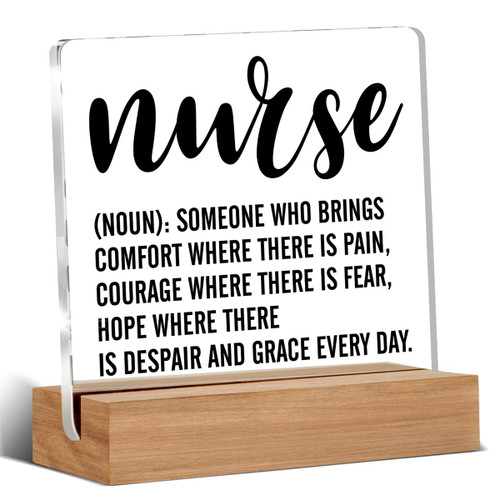 Best Nurse Gifts Nurse Appreciation Gift Nurse Definition Clear Desk Decorative Sign Acrylic Sign With Wooden Stand for Desk Table Shelf Best Nurse Gifts Nurse Appreciation Gift Nurse Definition Clear Desk Decorative Sign Acrylic Sign With Wooden Stand for Desk Table Shelf